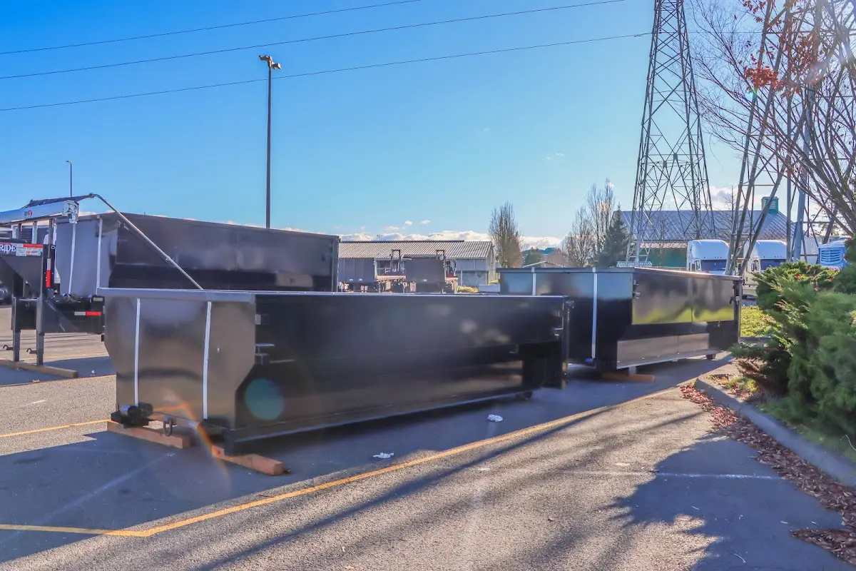 Roll-off dumpster ready for waste disposal at job site for Estate Cleanout Dumpster Rental in La Verne